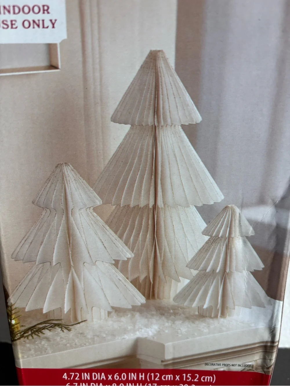 NWOT-NWOT - Holiday trees ivory set of 3 honeycomb trees